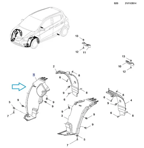 nadkole opel Karl rocks część przednia