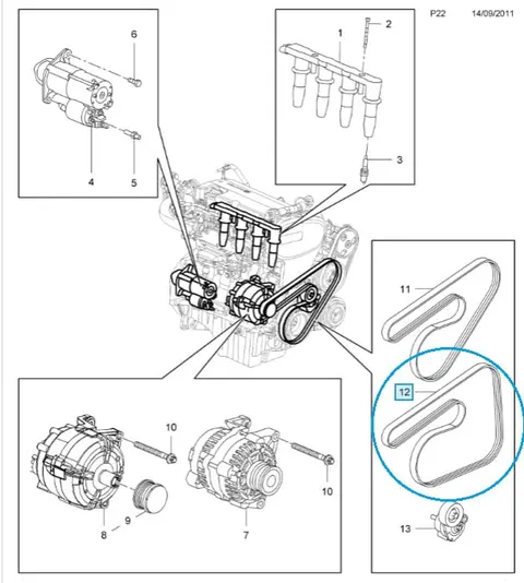 Pasek napędowy opel insignia a