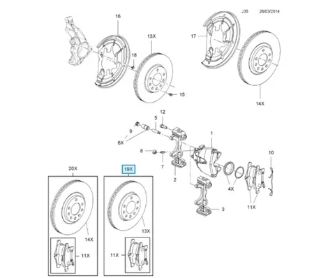 zestaw hamulcowy przód opel meriva b 280mm