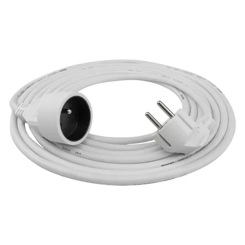 Przedłużacz jednogniazdowy 5m z/u 3x1.5mm2 BIAŁY