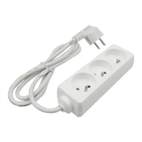 Przedłużacz 3 gniazda 1.5m z/u 3x1.0mm2 BIAŁY