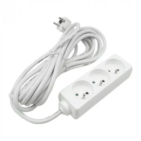 Przedłużacz 3 gniazda 5m z/u 3x1.5mm2 BIAŁY