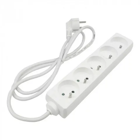 Przedłużacz 5 gniazd 1.5m z/u 3x1.0mm2 BIAŁY