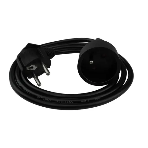 Przedłużacz 1 gniazdo 1.5m z/u 3x1.0mm2 CZARNY