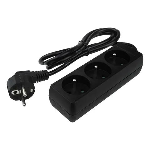 Przedłużacz 3 gniazda 1.5m z/u 3x1.0mm2 CZARNY