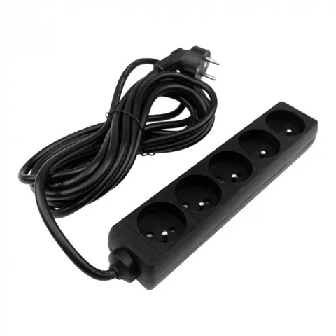 Przedłużacz 5 gniazd 5m z/u 3x1.5mm2 CZARNY