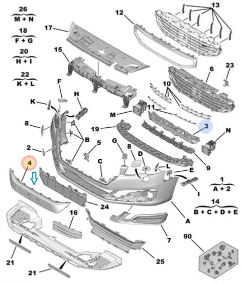 Element zderzaka przedniego 508