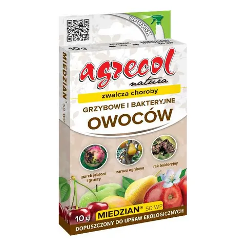 AGRECOL MIEDZIAN 50 WP Preparat zwalczający choroby grzybowe i bakteryjne owoców, 10 g