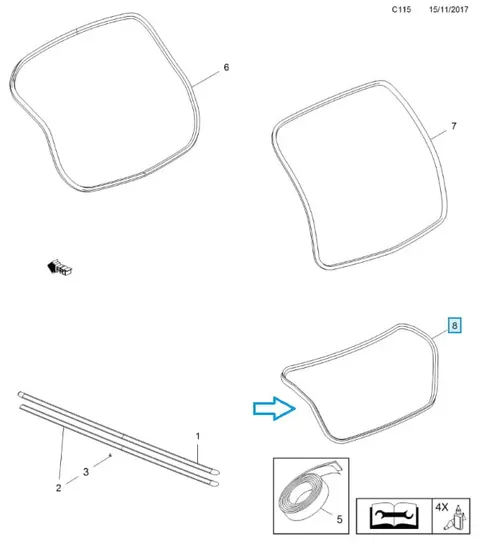 Uszczelka tylnej klapy Astra J Sedan