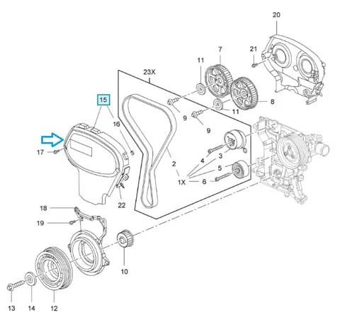 Osłona paska rozrządu Astra J 1.6T