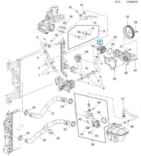 Śruba pokrywy termostatu Astra J 1.4T