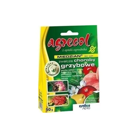 AGRECOL MIEDZIAN 50 WP Preparat zwalczający choroby grzybowe i bakteryjne owoców, 50 g