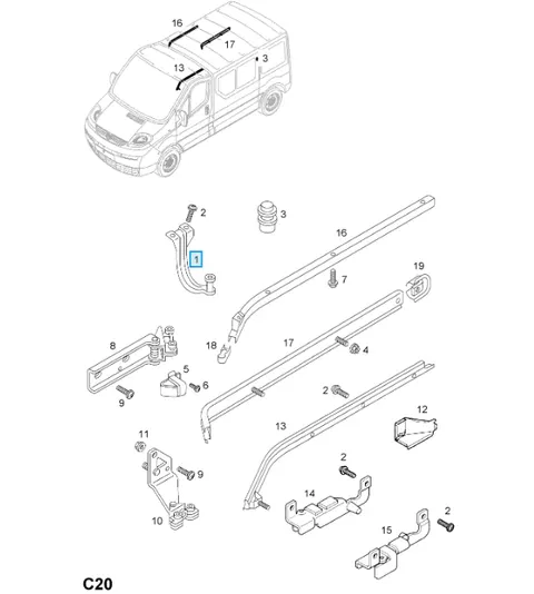 Górna rolka prowadząca Vivaro A