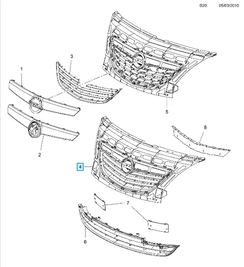Kratka/grill Meriva B