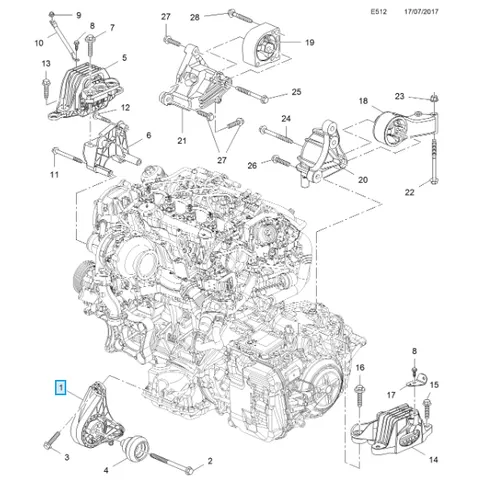 mocowanie silnika insignia b 2,0 diesel
