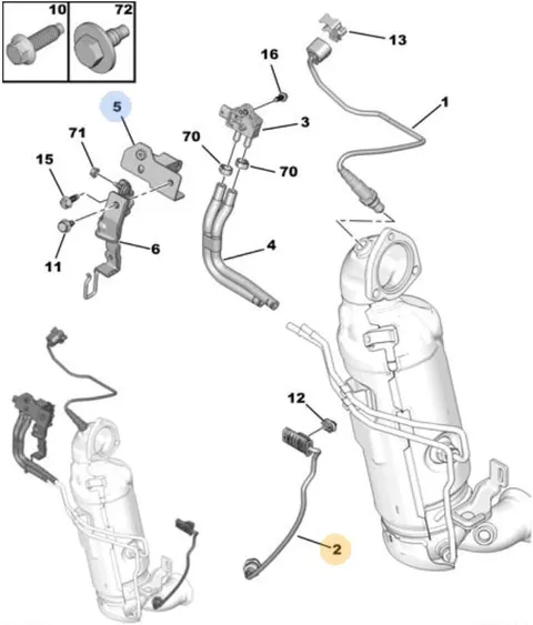 oryginalna sonda lambda pozycja 2 peugeot