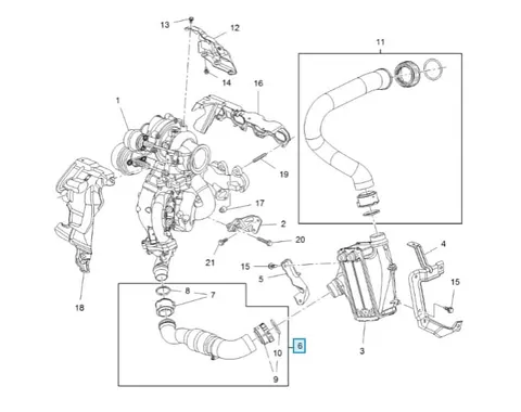 oryginalny przewód od intercoolera-turbosprężarka opel insignia B 2,0