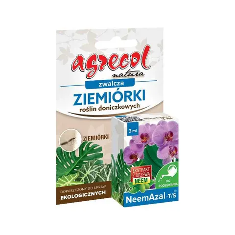 NeemAzal 3ml AGRECOL NATURA zwalcza ziemiórki w doniczce, mszyce, ekstrakt z drzewa Neem, szkodniki roślin doniczkowych, ekologiczny