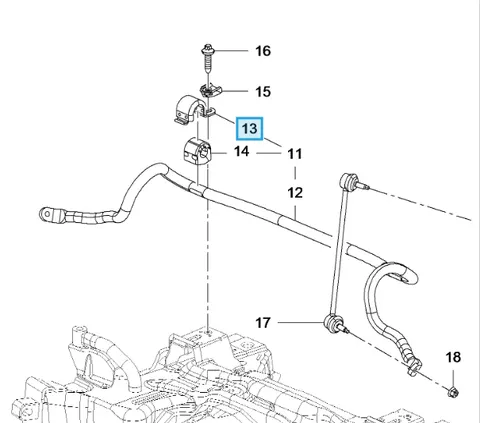Zacisk gumy stabilizatora Crossland X
