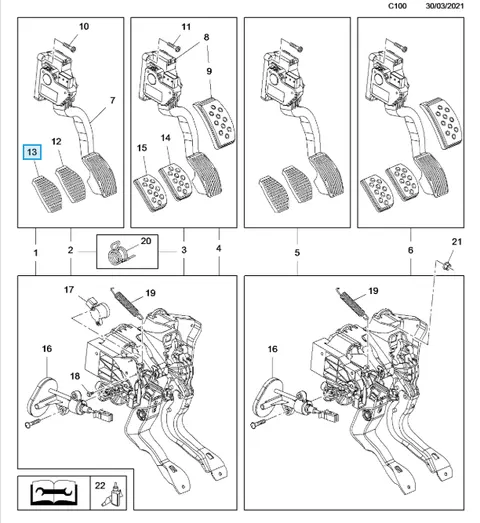 Gumowa nakładka pedału sprzęgła Corsa E