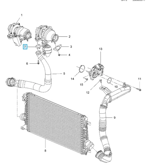 Uszczelka turbosprężarki Zafira C