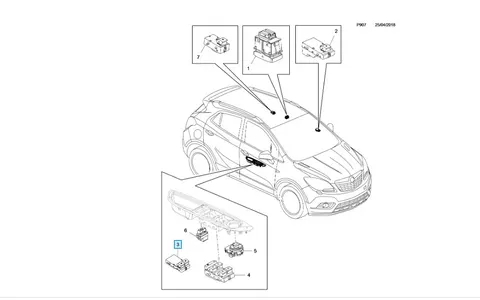 przełącznik szyb kierowcy opel mokka A