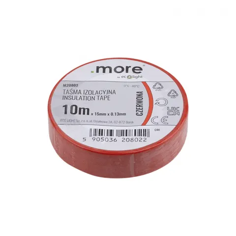 Taśma izolacyjna 15mm x 0,13mm CZERWONA 10m 1 szt.