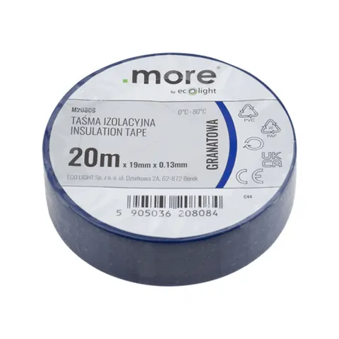 Taśma izolacyjna 19mm x 0,13mm GRANATOWA 20m 1szt.