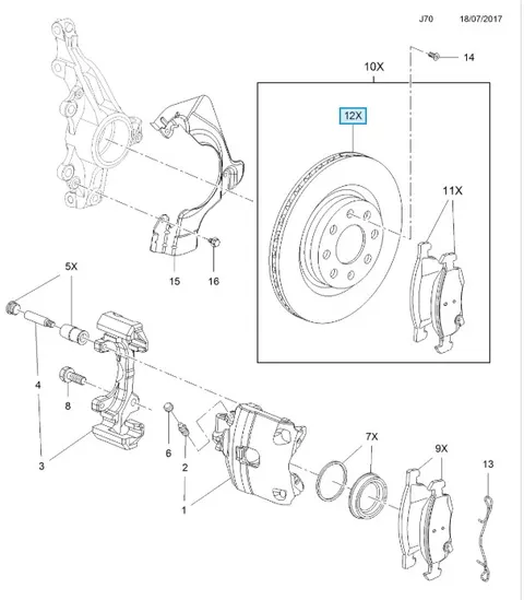 Oryginalne tarcze hamulcowe przód opel Corsa E 22x257mm