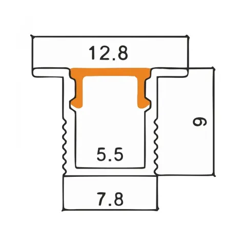 Profil PW-01 natynkowy biały + klosz transp. 1m