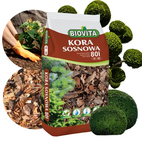 Kora sosnowa, mielona 10-60 mm – paleta 45 x 80 litrów Biovita