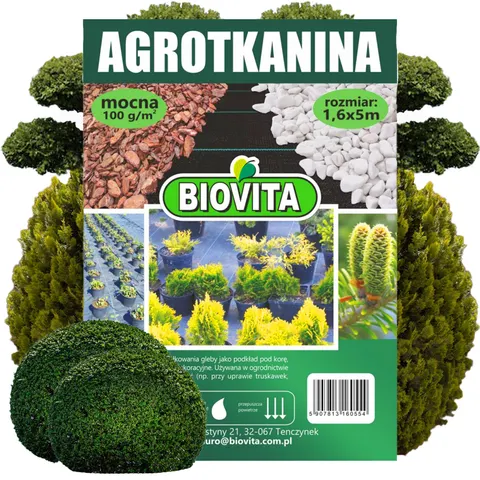 AGROTKANINA mocna czarna 100g/m2 1,6x5m BIOVITA