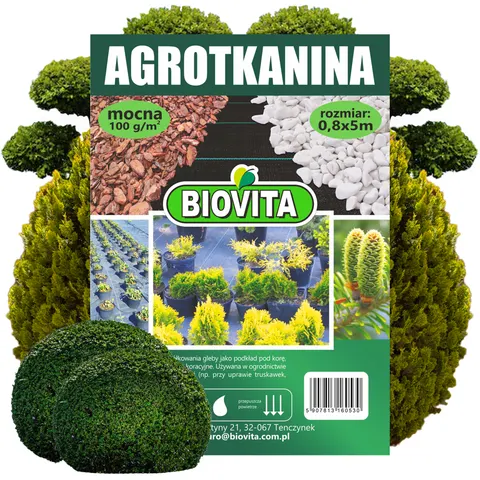 AGROTKANINA mocna czarna 100g/m2, 0,8x5m BIOVITA