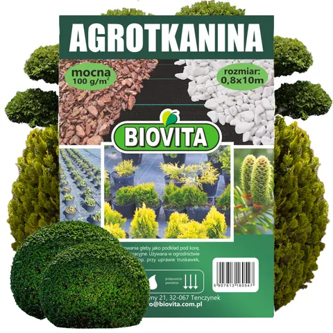 AGROTKANINA mocna czarna 100g/m2, 0,8x10m BIOVITA