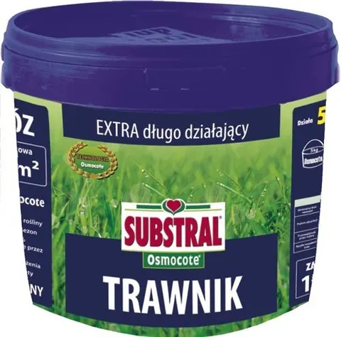Nawóz do trawnika OSMOCOTE 2W1 5kg SUBSTRAL długo działający odżywia trawnik codziennie przez 6 miesięcy, bogaty w mikroelementy