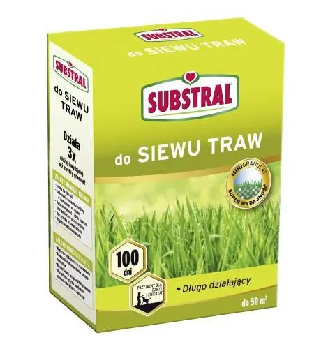SUBSTRAL do siewu trawy 1kg. Nawóz 100 dni do siewu nasion traw