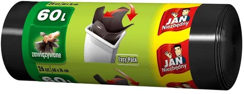 Worki na śmieci EASY PACK czarne 60L 26 szt. JAN NIEZBĘDNY