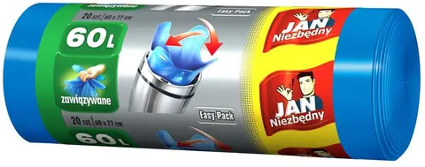 Worki na śmieci EASY PACK niebieskie 60L 20 szt. JAN NIEZBĘDNY