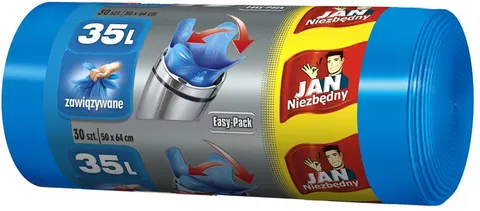 Worki na śmieci EASY PACK niebieskie 35L 30 szt. JAN NIEZBĘDNY