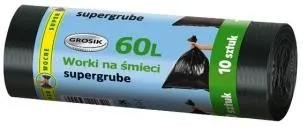 Worki na śmieci czarne 60L 10 szt. GROSIK