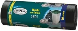 Worki na śmieci czarne 160L 10 szt. GROSIK