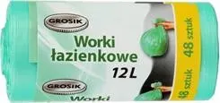 WORKI NA ŚMIECI 12L GROSIK ŁAZIENKOWE ZIELONE 48szt.