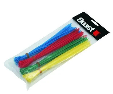 Opaski zaciskowe nylonowe kolorowe 200x2,5mm 120szt. BEAST