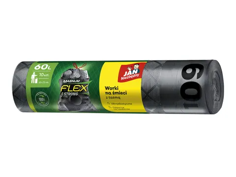Worki na śmieci 60l JAN NIEZBĘDNY MAGNUM PACK z taśmą 10szt.