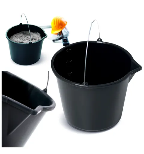 Wiadro budowlane Bucket Z LEJKIEM 12L czarne Prosperplast