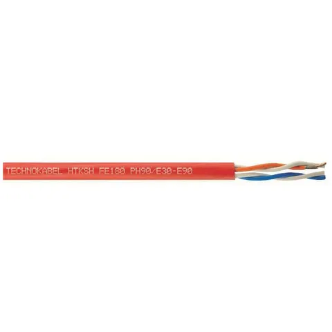 Kabel telekomunikacyjny HTKSHekw 2x2x0,8 FE180 PH90/E30-E90, ognioodporny, bezhalogenowy, ekranowany; 1639 006 23 TECHNOKABEL
