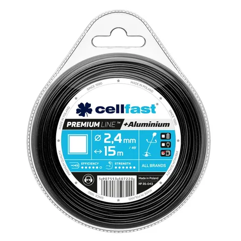 Żyłka tnąca PREMIUM kwadrat 2,4mmx15m Cellfast