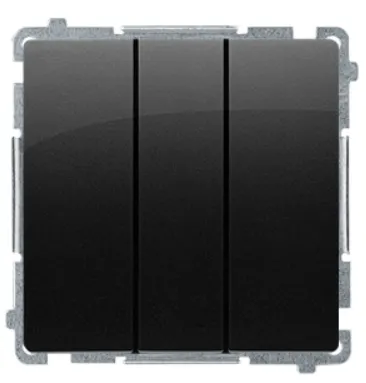 BASIC Łącznik potrójny, (moduł), 10AX, 250V, szybkozłącza, czarny mat