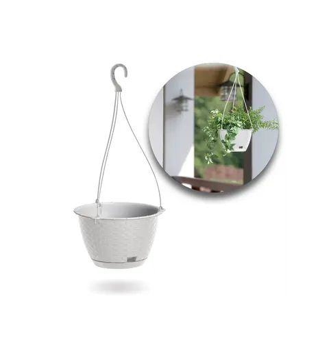 Doniczka wisząca Ratolla Round biały 24 cm Prosperplast