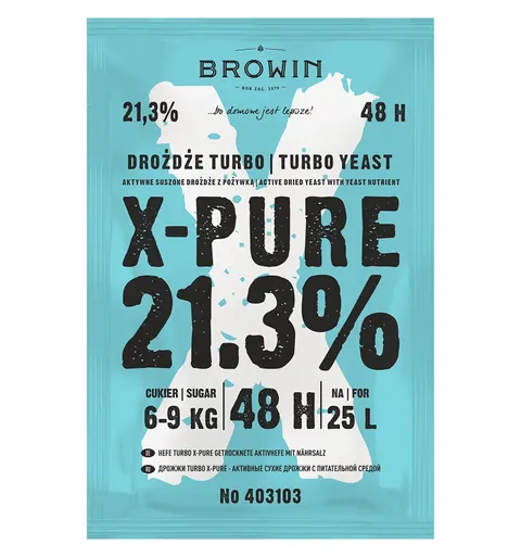 Browin drożdże X-Pure Turbo 48h do 25 L nastawu